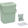 Merkloos Gft afvalbakje voor aanrecht - 5L - groen - 24 x 19 x 14 cm Online
