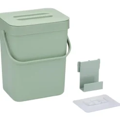 Merkloos Gft afvalbakje voor aanrecht - 5L - groen - 24 x 19 x 14 cm Online