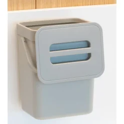 Merkloos Gft afvalbakje voor aanrecht - 5L - grijs - 24 x 19 x 14 cm Clearance