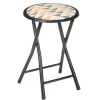 Giftdecor Bijzet krukje/stoel - Opvouwbaar - zwart/patroon - 45cm Outlet