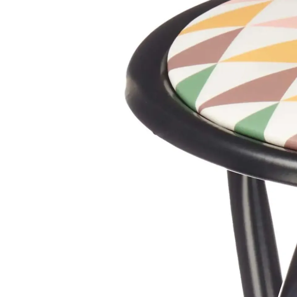 Giftdecor Bijzet krukje/stoel - Opvouwbaar - zwart/patroon - 45cm Outlet