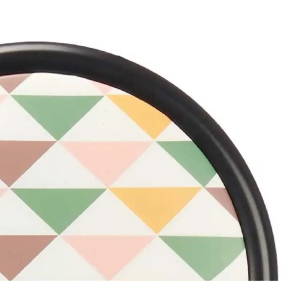 Giftdecor Bijzet krukje/stoel - Opvouwbaar - zwart/patroon - 45cm Outlet