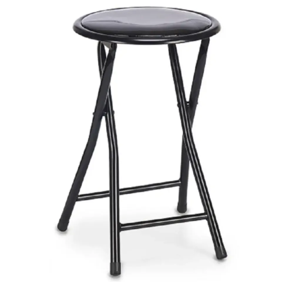 Giftdecor Bijzet krukje/stoel - Opvouwbaar - zwart - 45cm Best