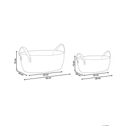 Beliani GISSAR - Manden set van 2 - Beige - Katoen