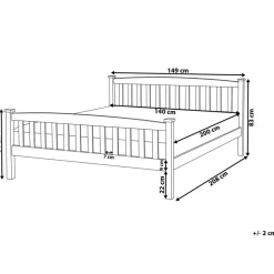 Beliani GIVERNY - Bed - Lichthout - 140 x 200 cm - Dennenhout Hot