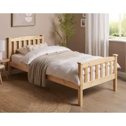 Beliani GIVERNY - Bed - Lichthout - 90 x 200 cm - Dennenhout Clearance