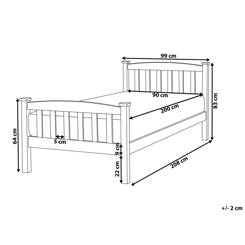 Beliani GIVERNY - Bed - Lichthout - 90 x 200 cm - Dennenhout Clearance