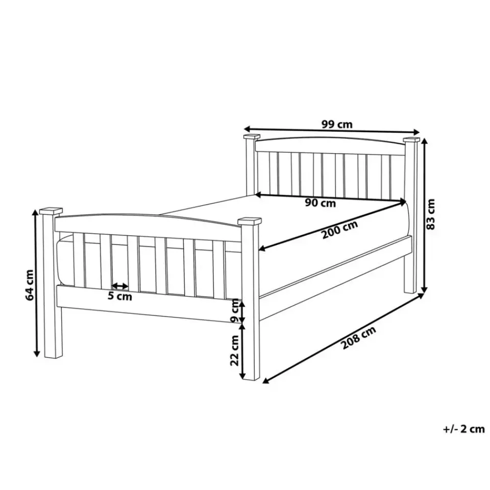 Beliani GIVERNY - Bed - Lichthout - 90 x 200 cm - Dennenhout Clearance