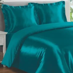 Zavelo Glanzend Satijnen Dekbedovertrek Beauty Silk Aqua-1-persoons (140 x... Clearance