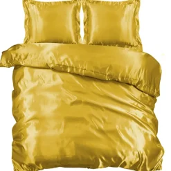 Zavelo Glanzend Satijnen Dekbedovertrek Beauty Silk Goud-2-persoons (200 x... Sale