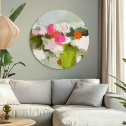 Reinders Glasschilderij Abstracte lente - Ø 70cm - Groen Online