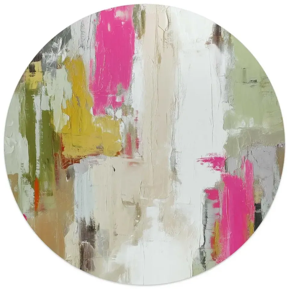 Reinders Glasschilderij Abstracte harmonie - Ø 50cm - Bont New