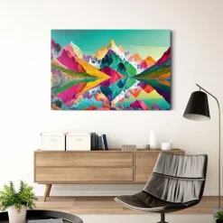 Reinders Glasschilderij Bright Mountains - 78 x 116cm - Bont Hot