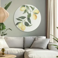 Reinders Glasschilderij Citroentak - Ø 70cm - Geel New