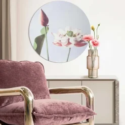 Reinders Glasschilderij Elegante Bloem - Ø 70cm - Roze Best