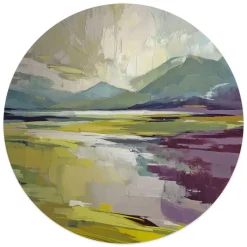 Reinders Glasschilderij Geschilderd landschap - Ø 50cm - Groen