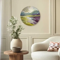 Reinders Glasschilderij Geschilderd landschap - Ø 50cm - Groen