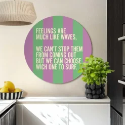 Reinders Glasschilderij Gevoelens zijn als golven - Ø 70cm - Paars