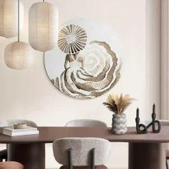 Reinders Glasschilderij Jurk in aardetinten - Ø 70cm - Bruin Best