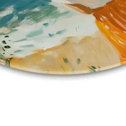 Reinders Glasschilderij Meisje met parasol - Ø 70cm - Oranje Best