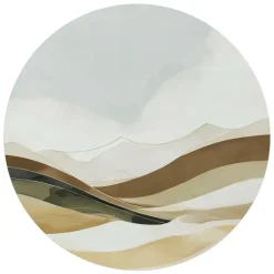 Reinders Glasschilderij Neutrale natuur - Ø 70cm - Beige Best