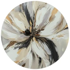 Reinders Glasschilderij Stijlvolle bloem - Ø 70cm - Beige Outlet