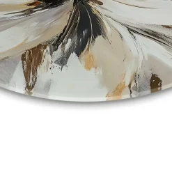 Reinders Glasschilderij Stijlvolle bloem - Ø 70cm - Beige Outlet