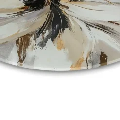 Reinders Glasschilderij Stijlvolle bloem - Ø 50cm - Beige Hot