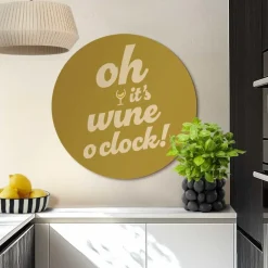 Reinders Glasschilderij Tijd voor wijn - Ø 70cm - Geel Discount