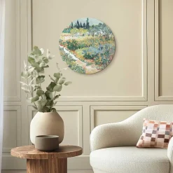 Reinders Glasschilderij Van Gogh - Tuin in Arles - Ø 50cm - Groen Clearance