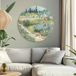 Reinders Glasschilderij Van Gogh - Tuin in Arles - Ø 70cm - Groen Best