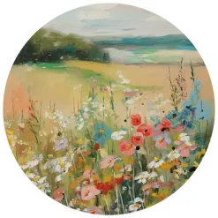 Reinders Glasschilderij Zomers strand - Ø 70cm - Beige Clearance