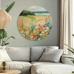 Reinders Glasschilderij Zomers strand - Ø 70cm - Beige Clearance