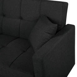 Beliani GLOMMA - Slaapbank 3-zits - Zwart - Polyester New