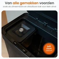 Goliving Automatische Sensor Prullenbak 64 Liter – Afvalemmer keuken - Afvalbak Discount