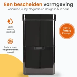Goliving Automatische Sensor Prullenbak 64 Liter – Afvalemmer keuken - Afvalbak Discount