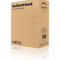 Goliving Buitenkleed Summer Diamond - 183x290CM - Draagtas - Grijs/Wit