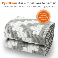 Goliving Buitenkleed Summer Diamond - 183x290CM - Draagtas - Grijs/Wit