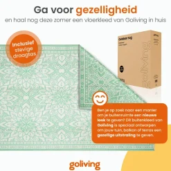 Goliving Buitenkleed Summer Flora - 183x290CM - Draagtas - Groen/Wit Outlet
