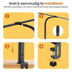 Goliving Bureaulamp met Klem - 78 CM - LED Dimbaar - Touch Bediening Sale