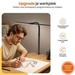 Goliving Bureaulamp met Klem - 78 CM - LED Dimbaar - Touch Bediening Sale