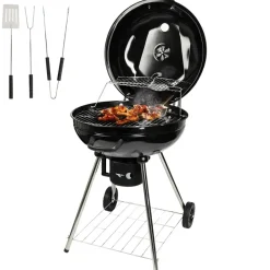 Goliving Houtskool Barbecue - Ø54 cm - Inclusief Accessoires - BBQ op Wielen Hot