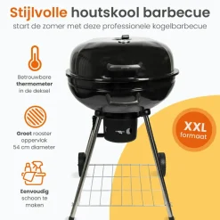 Goliving Houtskool Barbecue - Ø54 cm - Inclusief Accessoires - BBQ op Wielen Hot