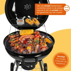 Goliving Houtskool Barbecue - Ø54 cm - Inclusief Accessoires - BBQ op Wielen Hot