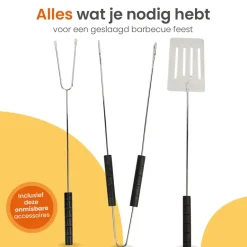 Goliving Houtskool Barbecue - Ø54 cm - Inclusief Accessoires - BBQ op Wielen Hot