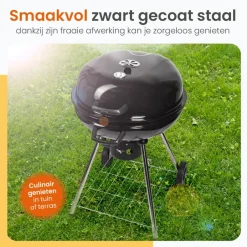 Goliving Houtskool Barbecue - Ø54 cm - Inclusief Accessoires - BBQ op Wielen Hot