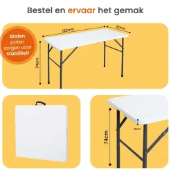 Goliving Inklapbare Tafel – Klaptafel – Campingtafel – Vouwtafel Buiten Best