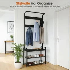 Goliving Kapstok - Garderoberek - Schoenenrek - Staand - Industrieel