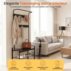 Goliving Kapstok - Garderoberek - Schoenenrek - Staand - Industrieel