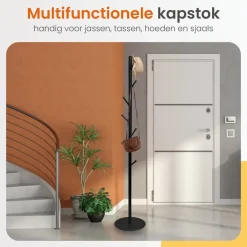 Goliving Kapstok Staand - 8 Haken - Garderoberek - Kapstokken - Kapstokhaak Best